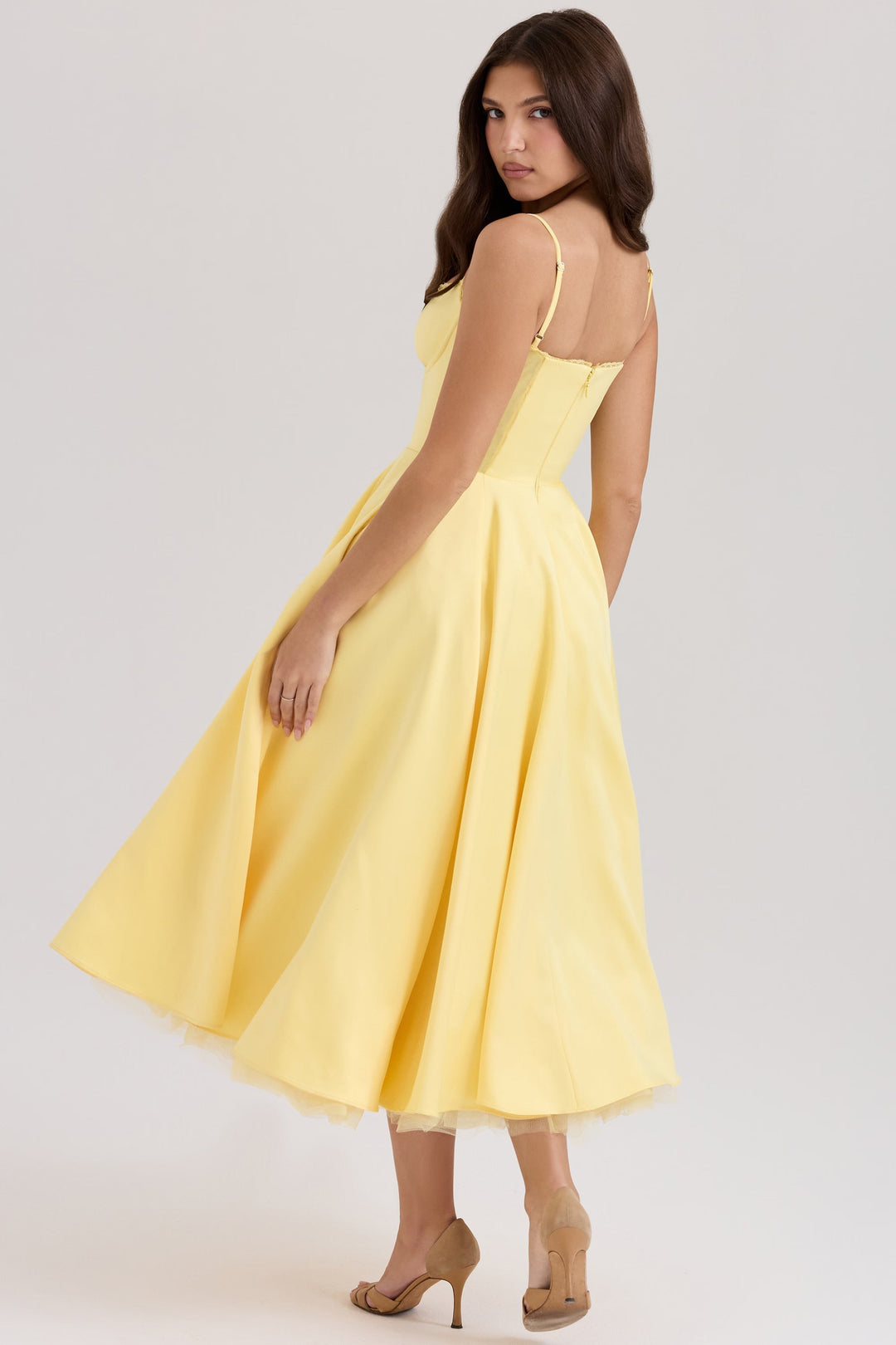 Lily | Ruched V-Neck Midi Dress