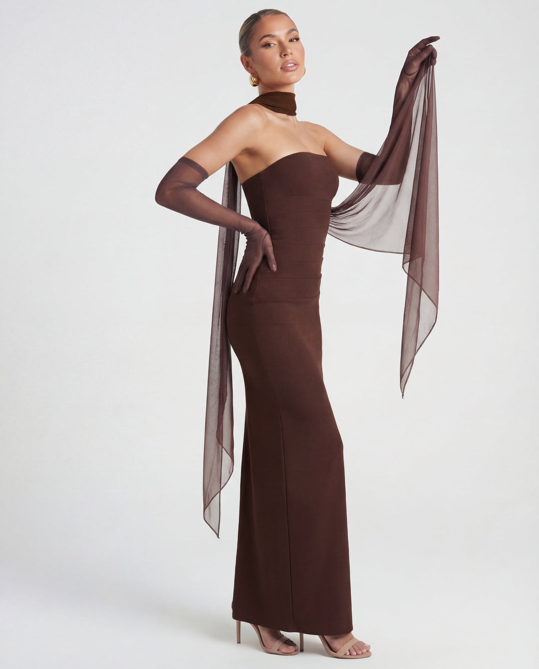 Phoebe | Strapless Sculpted Maxi Dress