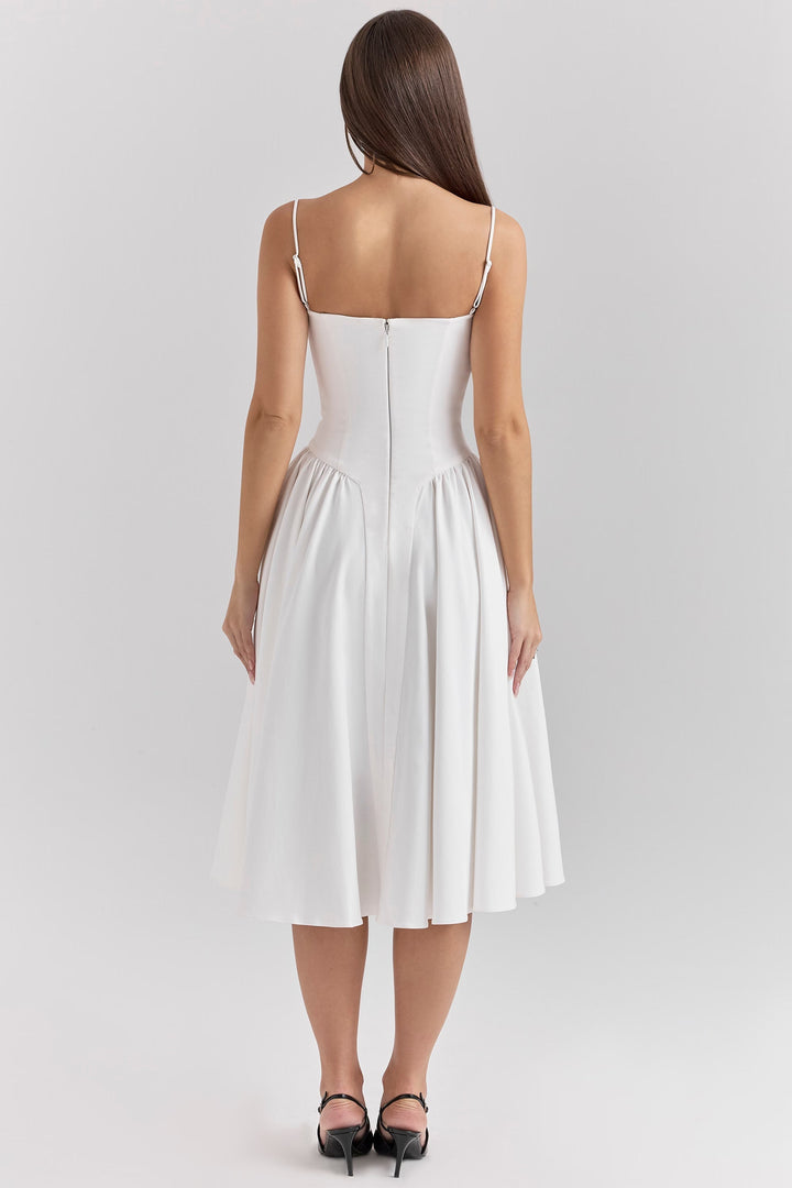 Penelope | Sweetheart-Neck Structured Midi Dress