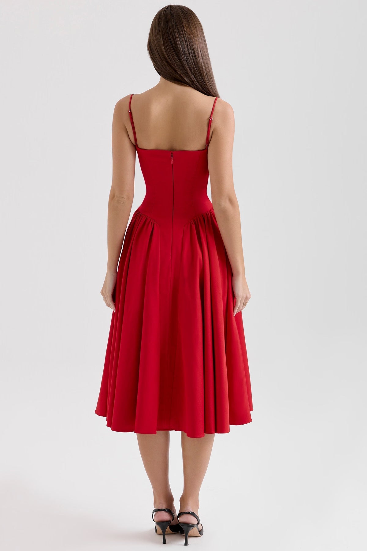 Penelope | Sweetheart-Neck Structured Midi Dress