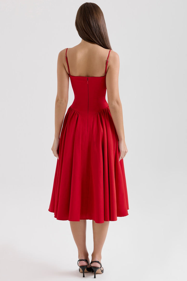 Penelope | Sweetheart-Neck Structured Midi Dress