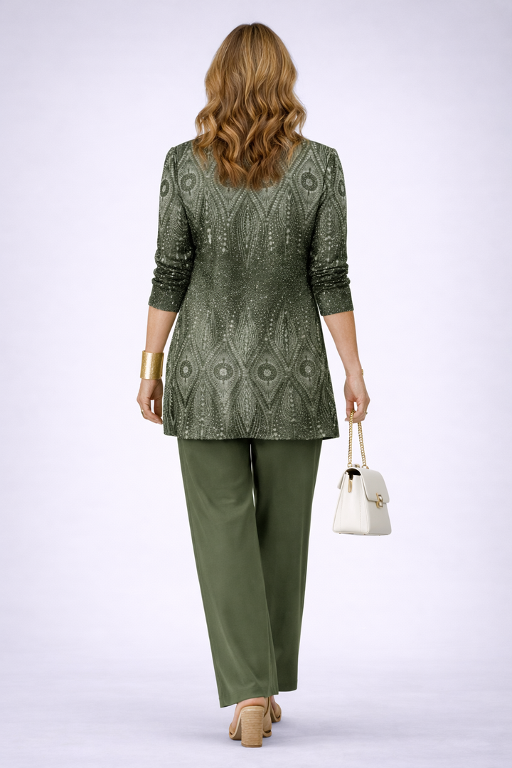 Rosalie | Green Patterned Layered Set