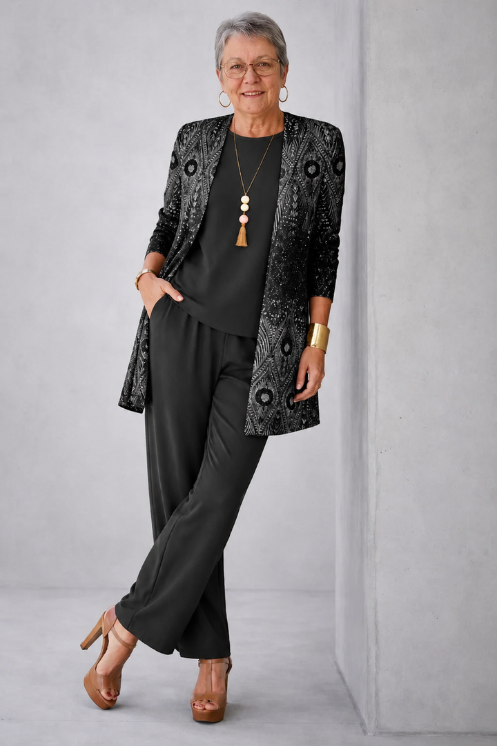 Frances | Monochrome Patterned Set