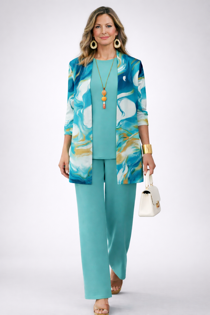 Isabel | Marble-Print Three-Piece Set