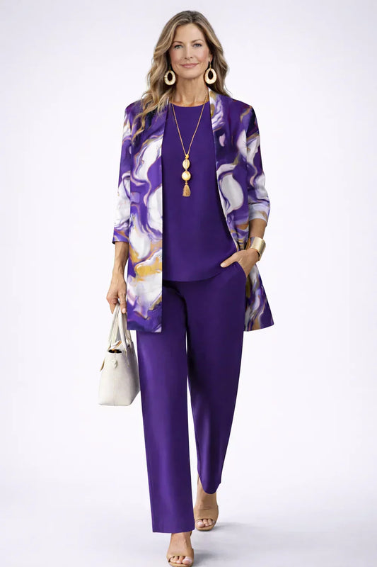 Olivia | Purple Print Layered Set
